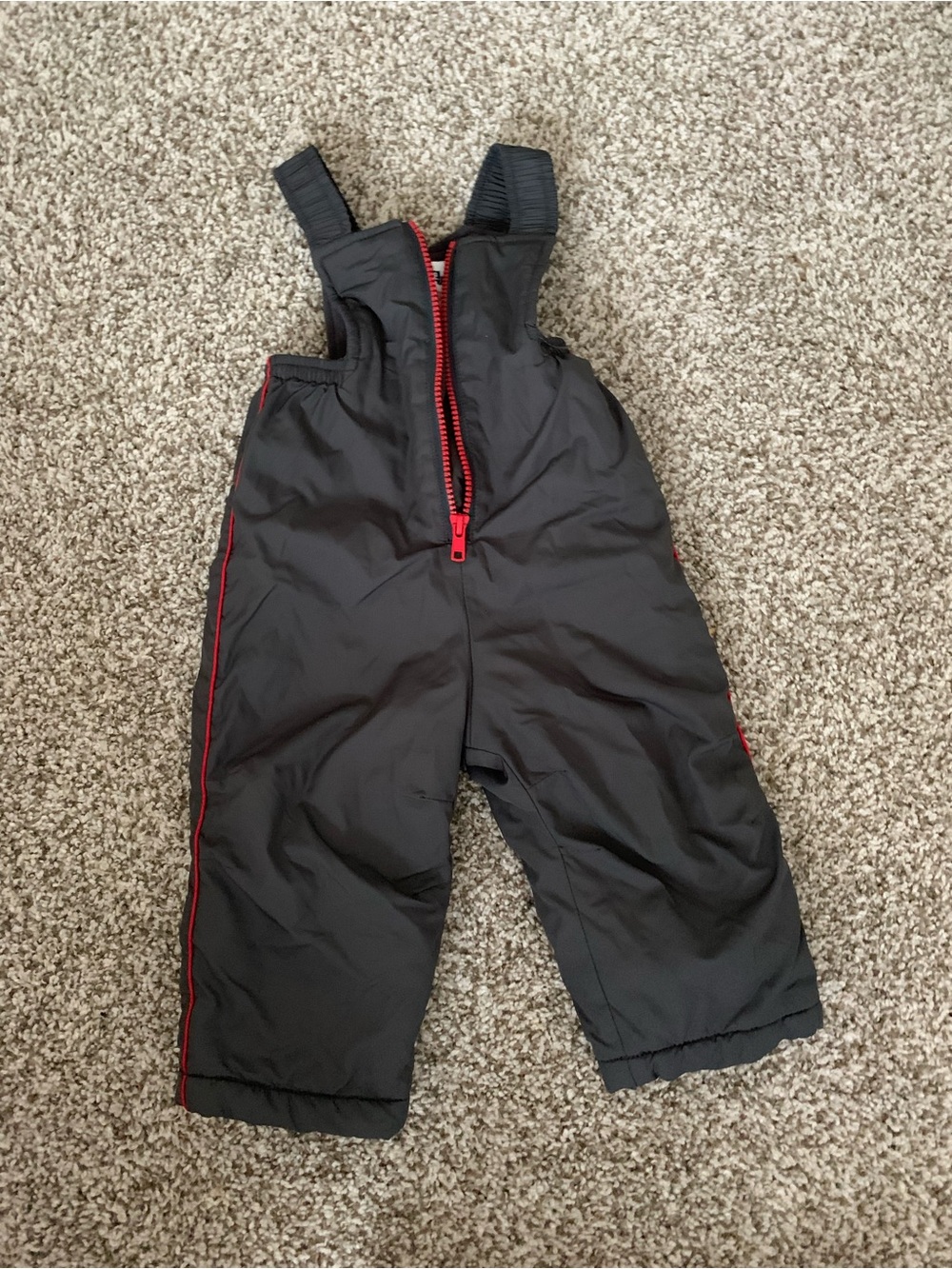 Gymboree Black Snow Overalls with Red Trim